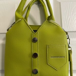 Lime Green Handbag shirt design, handles and strap